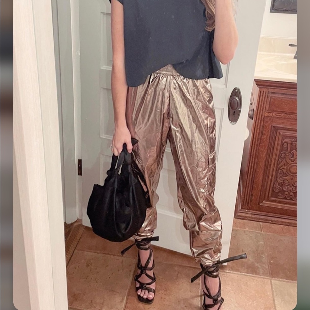 Victoria’s Secret Sport bronze metallic joggers
